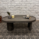 Handmade Indian Hand Carved Solid Hard Wood Trio Coffee Table